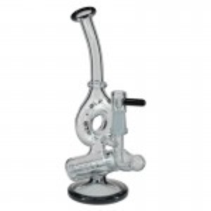 Blaze Glass - Mini Donut Oil Bong with Inline Diffuser & Reinforced Downstem - Bent Mouthpiece