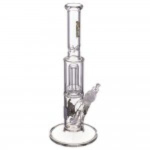 Medicali Glass - Mini Showerhead Perc Straight Bong - Gold Script Label