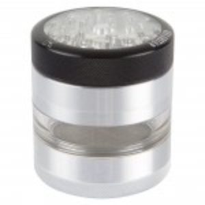 Kannastor - 2.2 inch Aluminium 4-part Grinder - Clear Top & Clear Jar